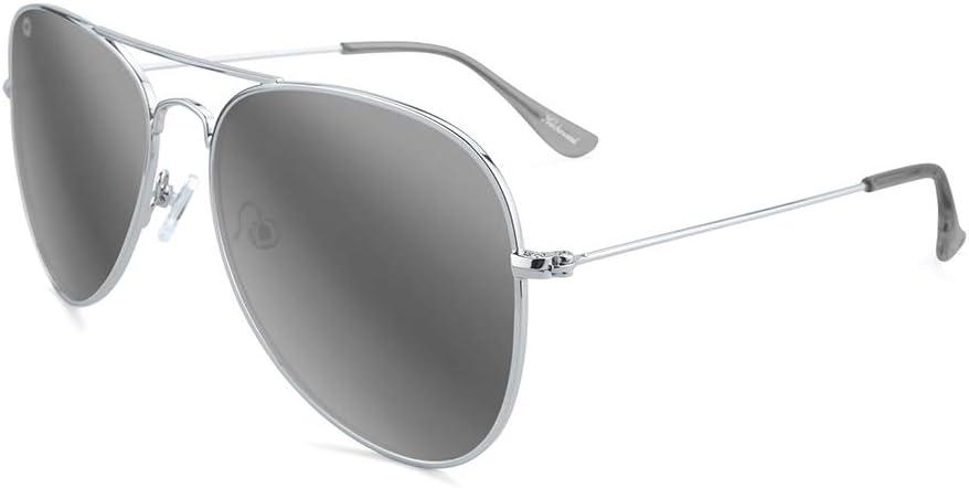 imageKnockaround Mile Highs Polarized Aviator Sunglasses With Silver Metal FramesSilver Reflective Lenses
