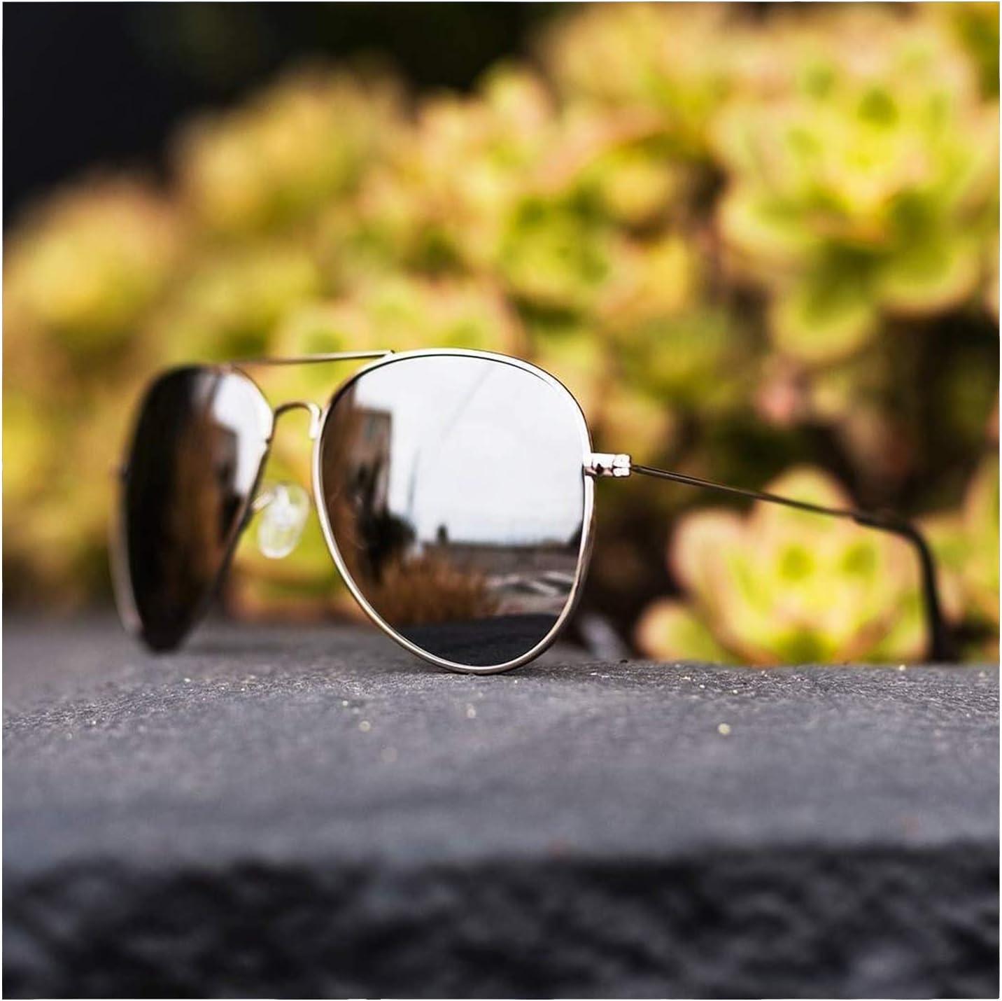 imageKnockaround Mile Highs Polarized Aviator Sunglasses With Silver Metal FramesSilver Reflective Lenses