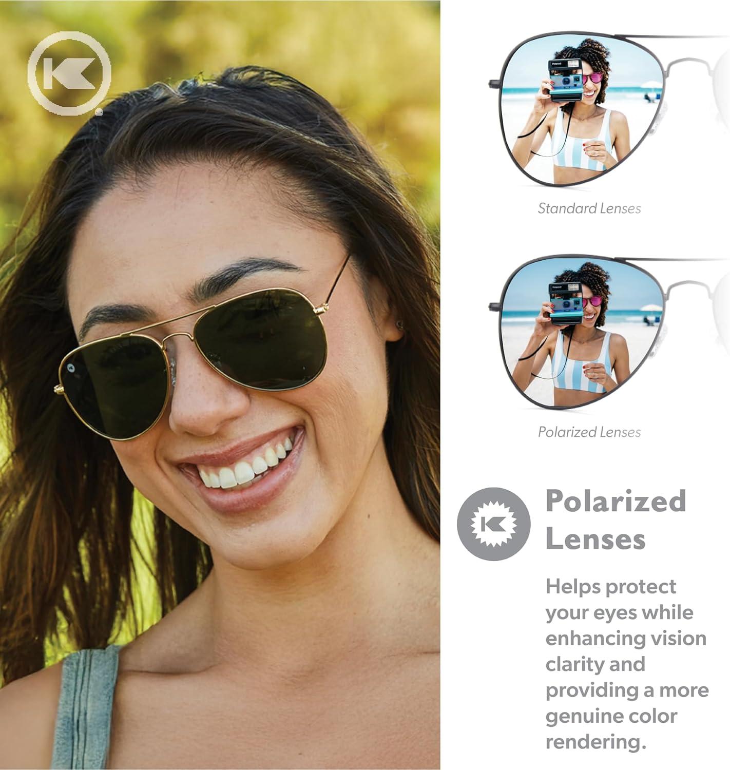 imageKnockaround Mile Highs Polarized Sunglasses Aviator Sunglasses with Full UV400 Protection ampamp Impact Resistant LensesGold Aviator Green SmallMedium