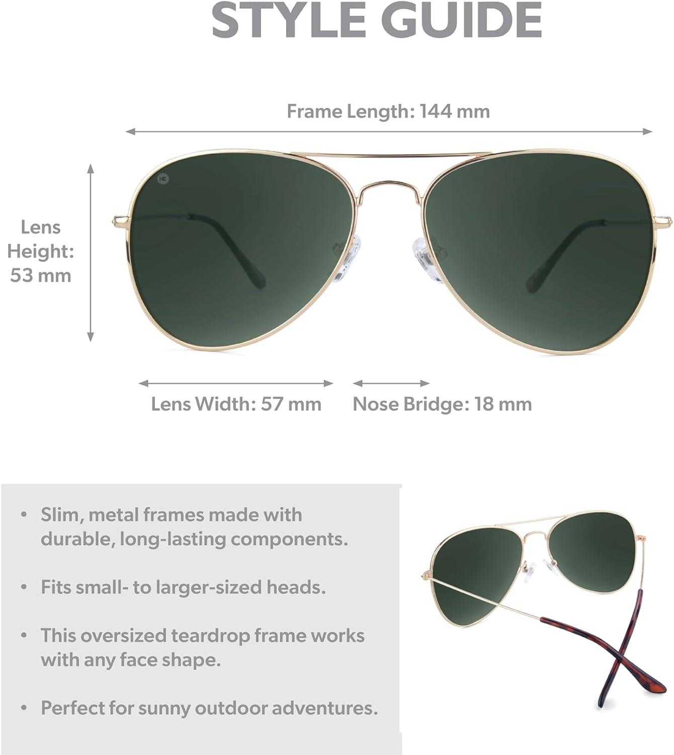 imageKnockaround Mile Highs Polarized Sunglasses Aviator Sunglasses with Full UV400 Protection ampamp Impact Resistant LensesGold Aviator Green SmallMedium