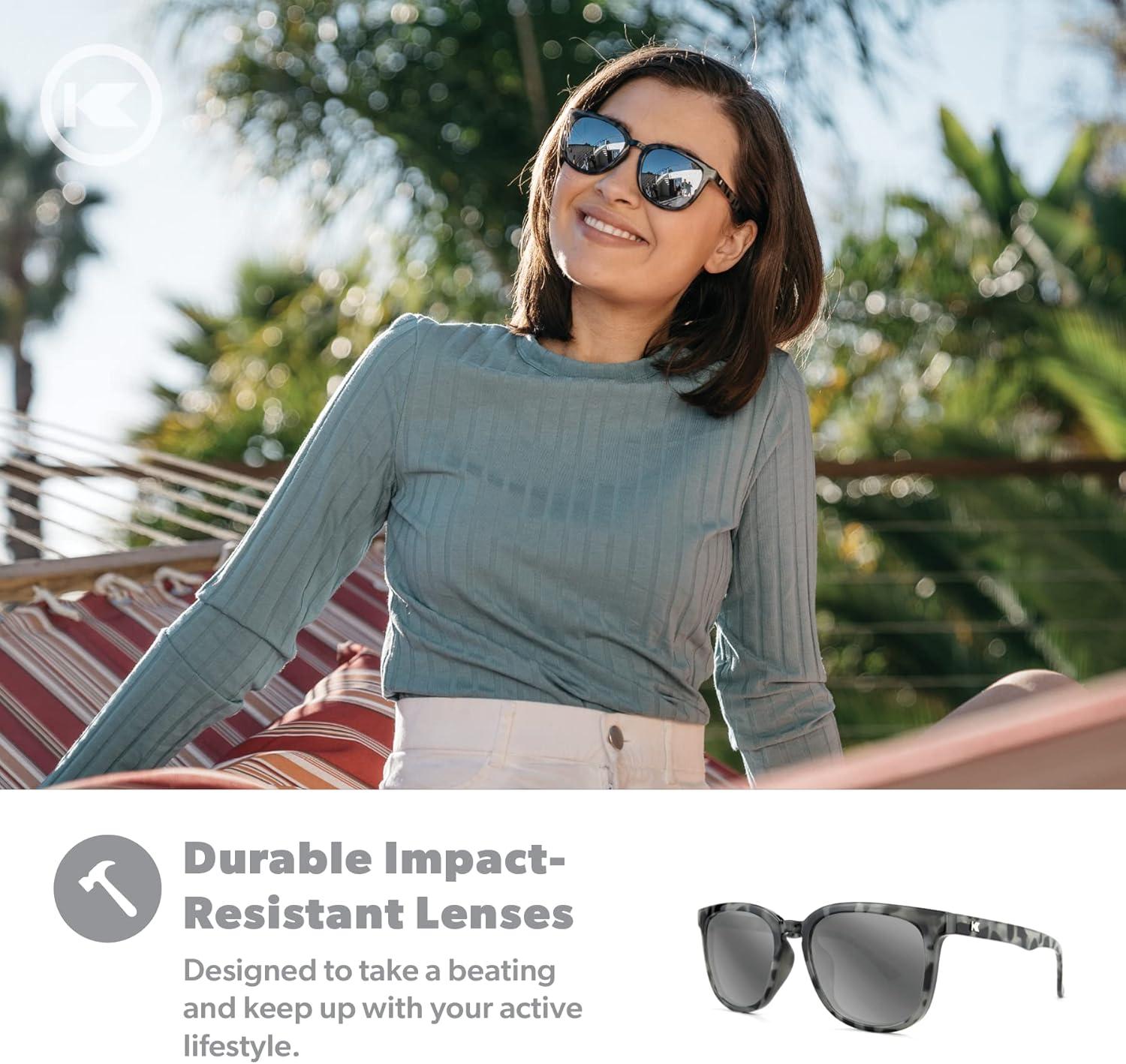 imageKnockaround Paso Robles Polarized Sunglasses for Women ampamp Men Impact Resistant Lenses ampamp Full UV400 Protection Grey Tortoise Shell FramesSilver Reflective Lenses