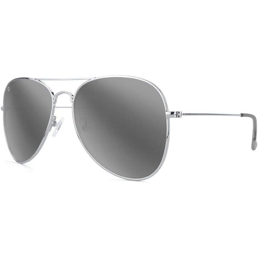 imageKnockaround Mile Highs Polarized Aviator Sunglasses With Silver Metal FramesSilver Reflective Lenses
