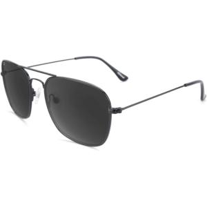 Knockaround Mount Evans Polarized Sunglasses – Squared Aviator Style Sunglasses with Full UV400 Protection(Black/Smoke)