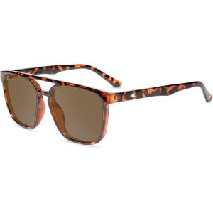Knockaround Brightsides Polarized Sunglasses for Men & Women – Retro Sunglasses – UV400 Protection(Glossy Tortoise Shell/Amber)