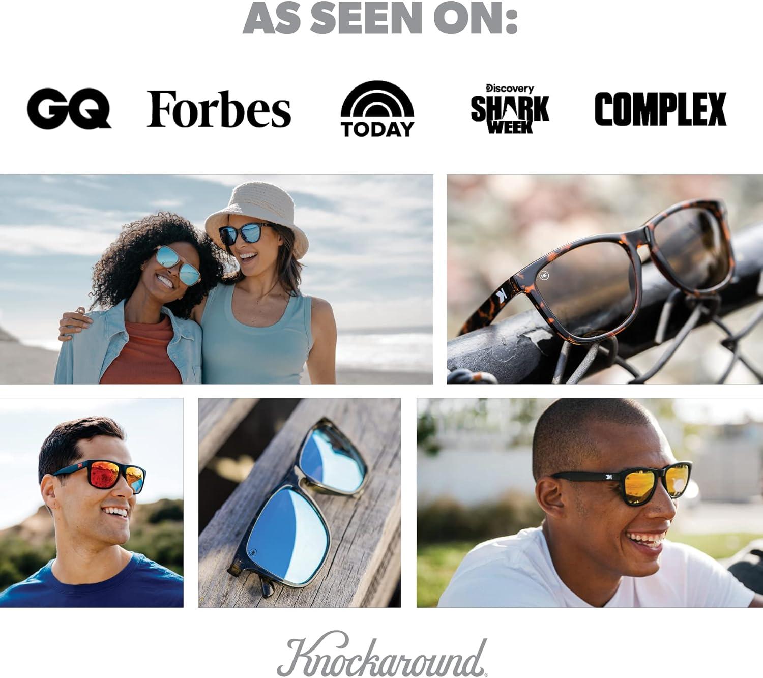image:imageKnockaround Classics Polarized Sunglasses for Men amp Women UV400 ProtectionFrosted Grey Red Sunset