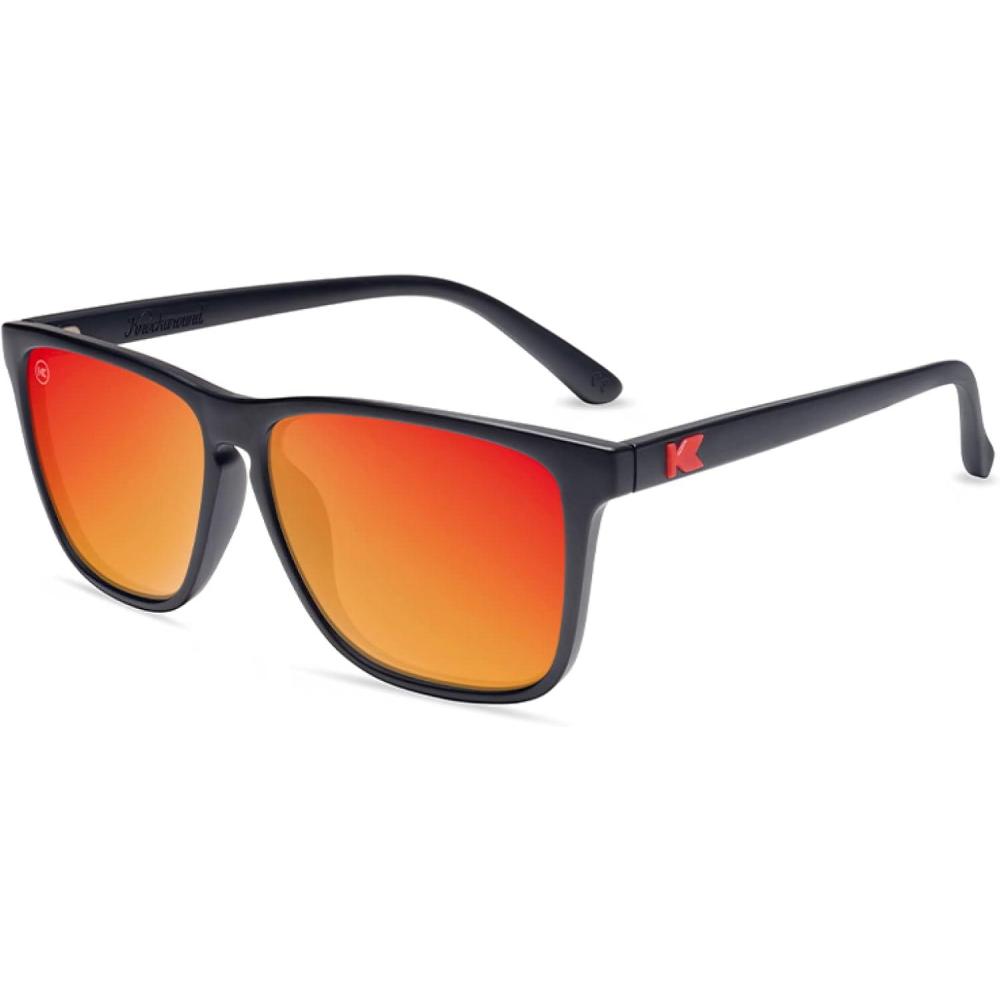 image:imageKnockaround Fast Lanes and Fast Lanes Sport Polarized Lightweight Sunglasses for Men amp Women  UV400 Protection  RunningMatte Black  Red Sunset