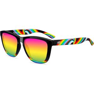 Knockaround Premiums Polarized Sunglasses for Men & Women – Impact Resistant Lenses & Full UV400 Protection, Rainbow on My Parade