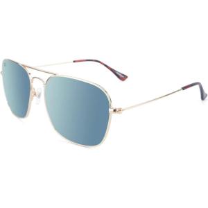 Knockaround Mount Evans Polarized Aviator Sunglasses for Men & Women – UV400 Protection(Gold/Sky Blue)