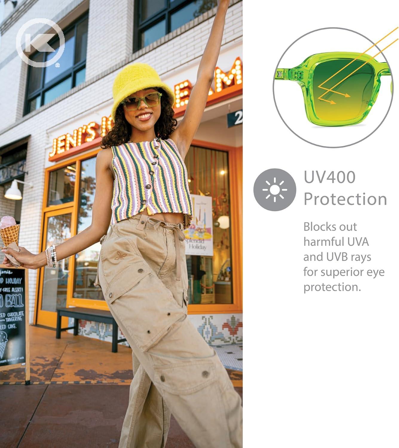 image:imageKnockaround Panoramas Polarized Sunglasses for Men amp Women Retro Sunglasses UV400 ProtectionPucker Up Lemon Lime