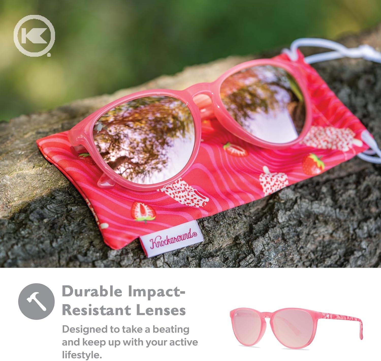 image:imageKnockaround Mai Tais Polarized Sunglasses for Women amp Men UV400 ProtectionStrawberry Cake Pop Pink