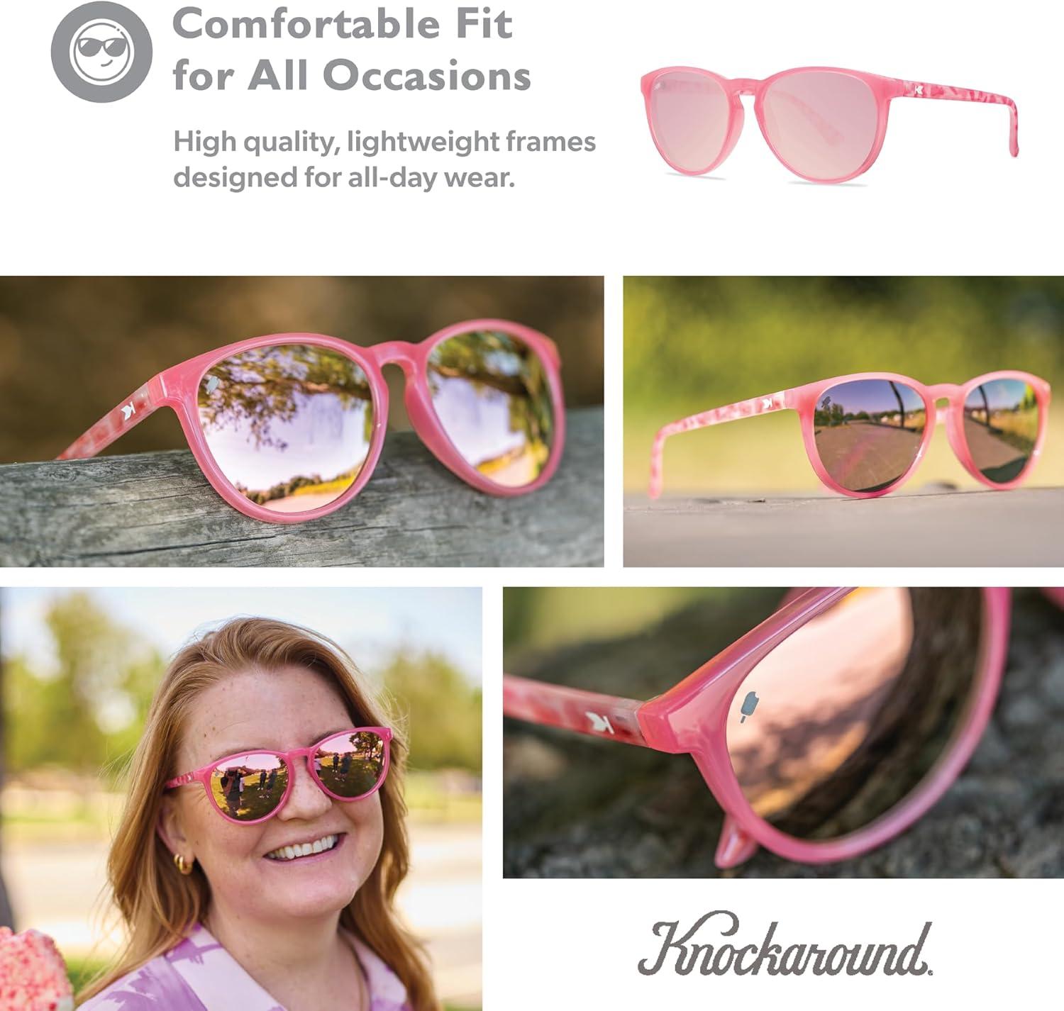 image:imageKnockaround Mai Tais Polarized Sunglasses for Women amp Men UV400 ProtectionStrawberry Cake Pop Pink