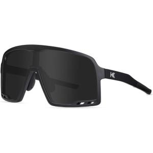 Knockaround Kids Campeones Sport Sunglasses for Kids – Shield Sunglasses – UV400 Protection – Baseball(Black on Black / Smoke)