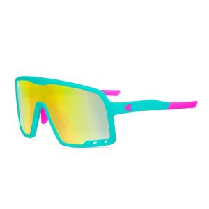 Knockaround Kids Campeones Sport Sunglasses for Kids – Shield Sunglasses – UV400 Protection – Baseball(House Party / Yellow Blue)