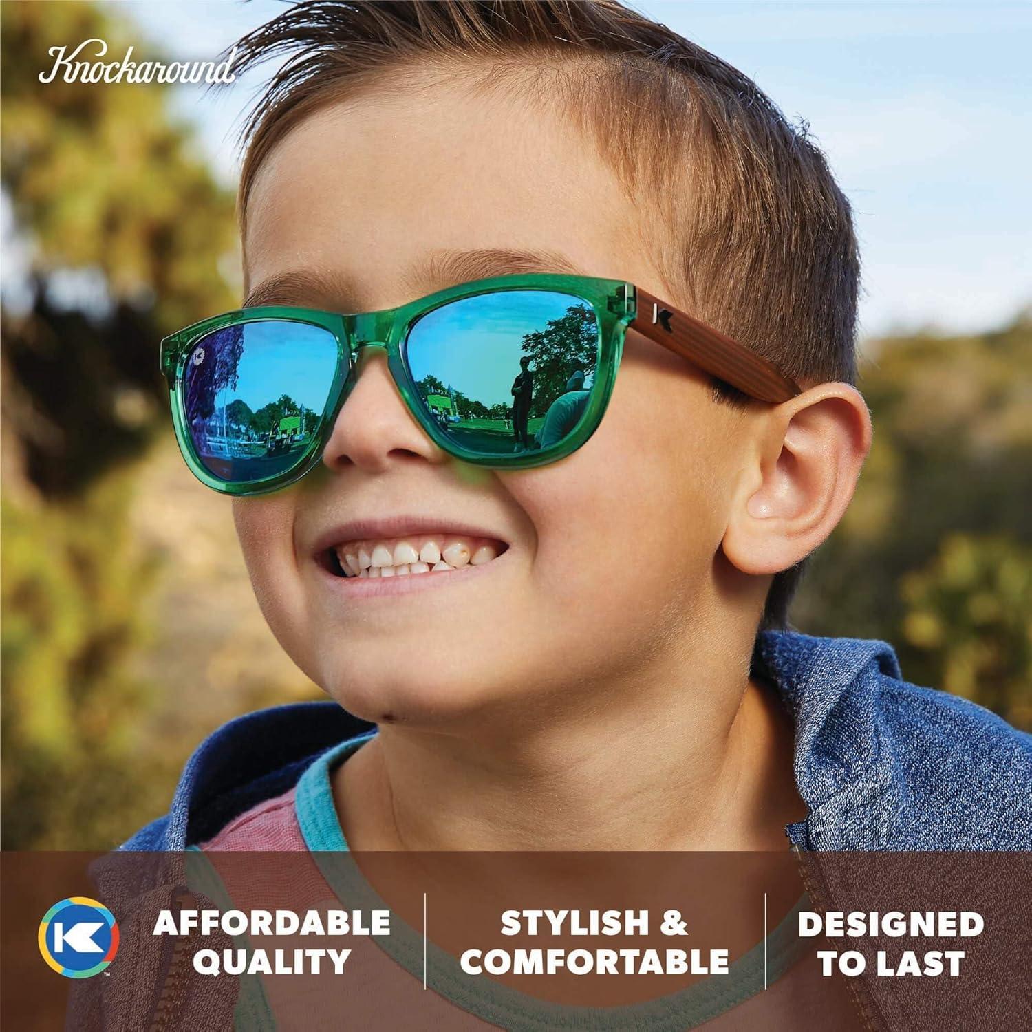 image:imageKnockaround Kids Premiums Polarized Sunglasses for Kids UV400 ProtectionWoodland Caribbean Moonshine