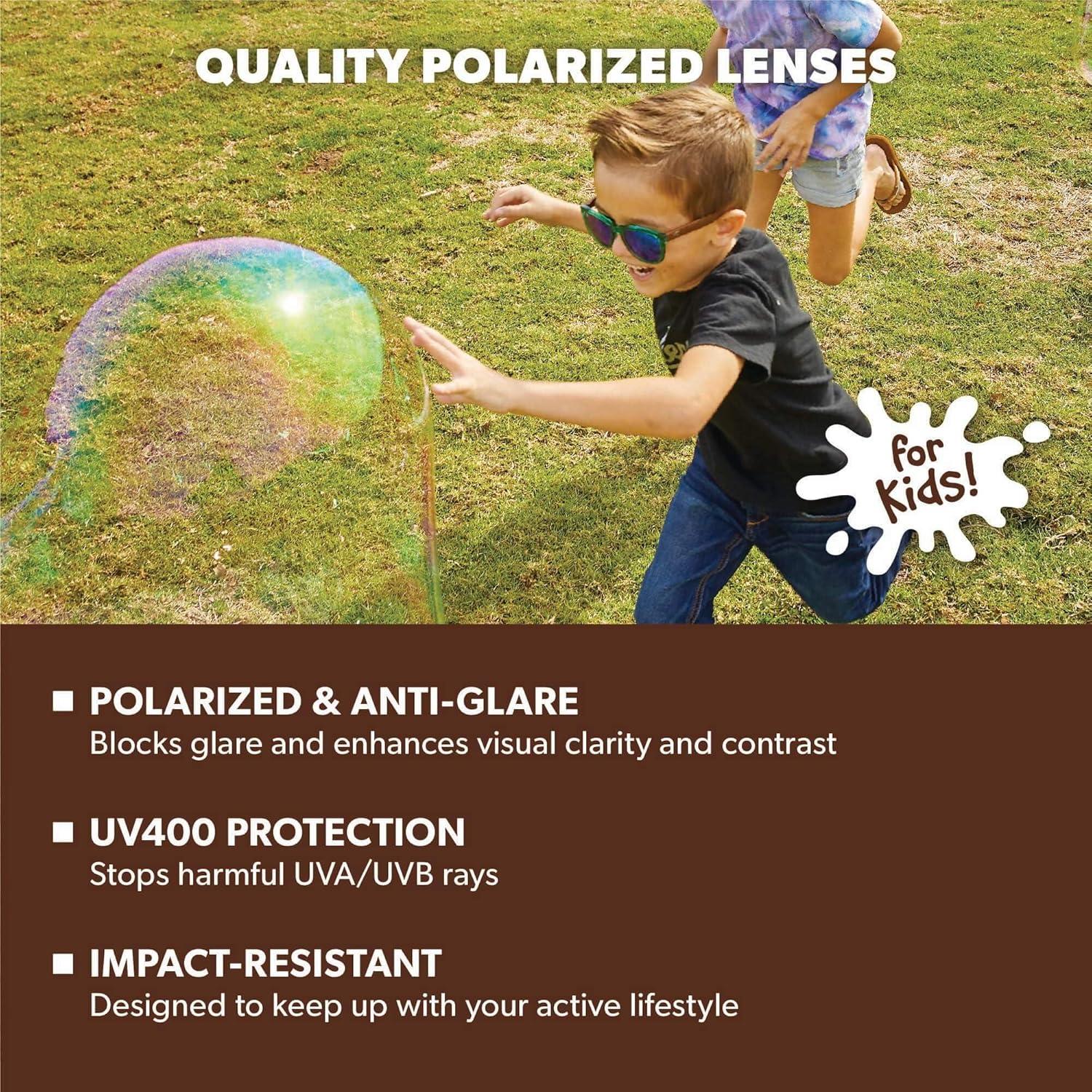 image:imageKnockaround Kids Premiums Polarized Sunglasses for Kids UV400 ProtectionWoodland Caribbean Moonshine