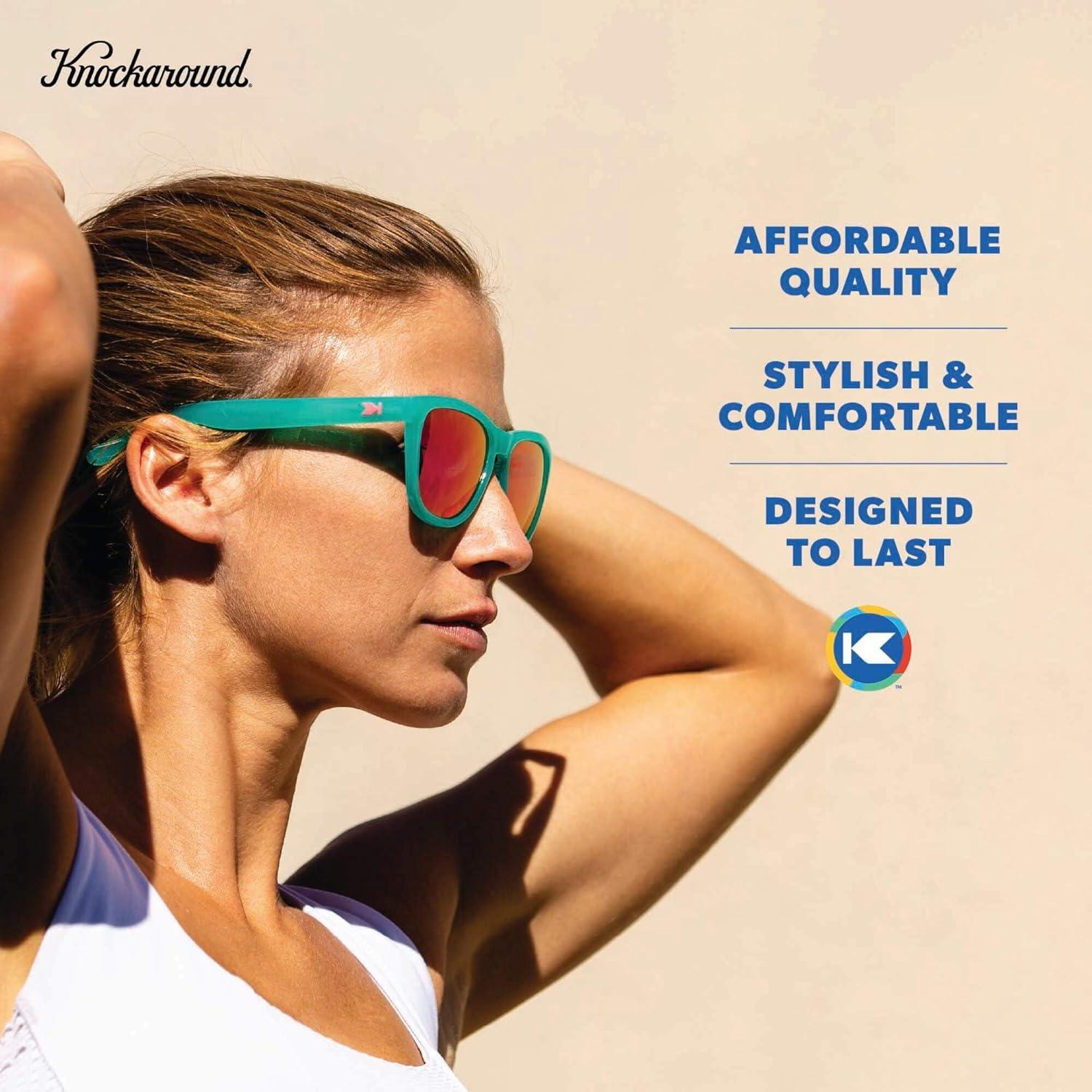 image:imageKnockaround Premiums Polarized Sunglasses for Men amp Women UV400 ProtectionAquamarine Fuschia