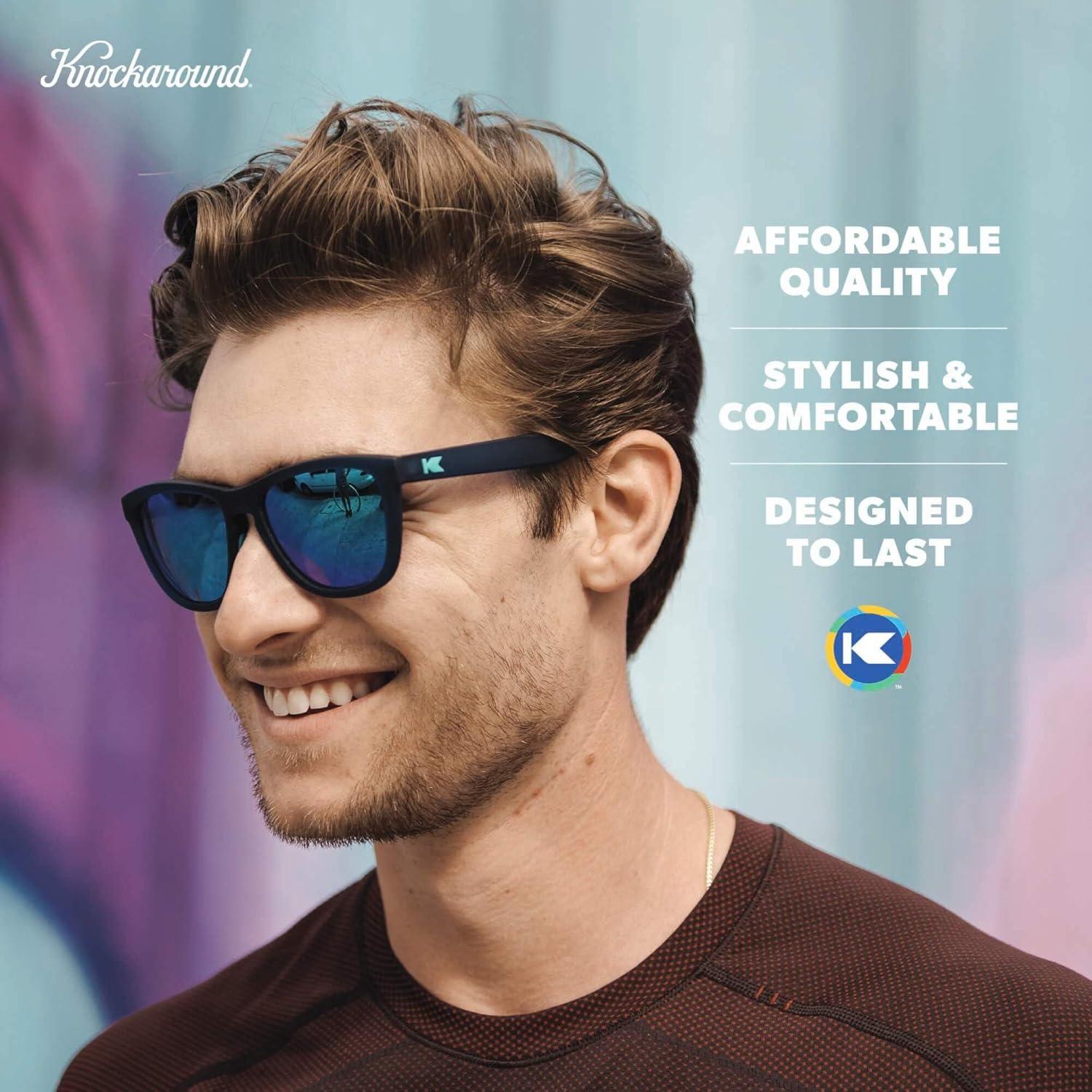 image:imageKnockaround Premiums Polarized Sunglasses for Men amp Women UV400 ProtectionRubberized Navy Mint